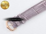 Cartier Ronde Louis Cartier 36mm RG DRF 1:1 Best Edition Sandblasted Beige Dial on Purple Leather Strap Ronda Quartz - Görsel 17