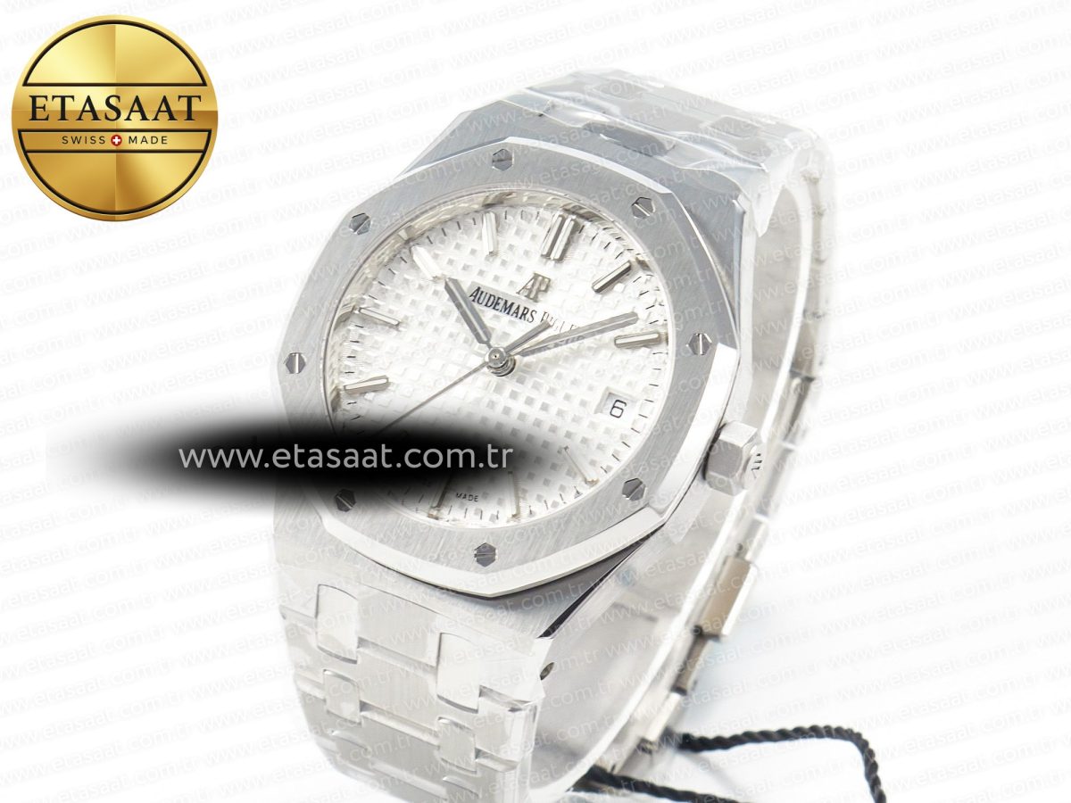 Audemars Piguet Royal Oak 34mm SS ZF 1:1 Best Edition White Textured Dial on SS Bracelet A5800 - Görsel 1