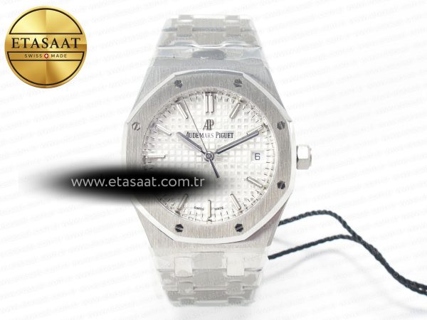 Audemars Piguet Royal Oak 34mm ZF Beyaz Dokulu Kadran A5800 Eta Saat - 1:1 Süper Klon Replika Saat