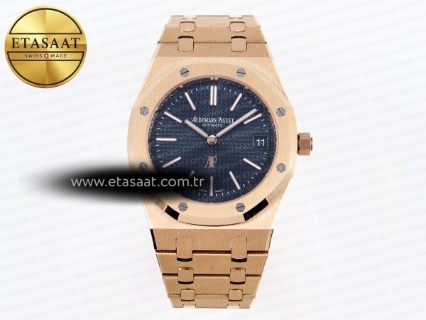 Audemars Piguet 15202 Mavi Dokulu Kadran A2121 Eta Saat - Görsel 3 - 1:1 Süper Klon Saat