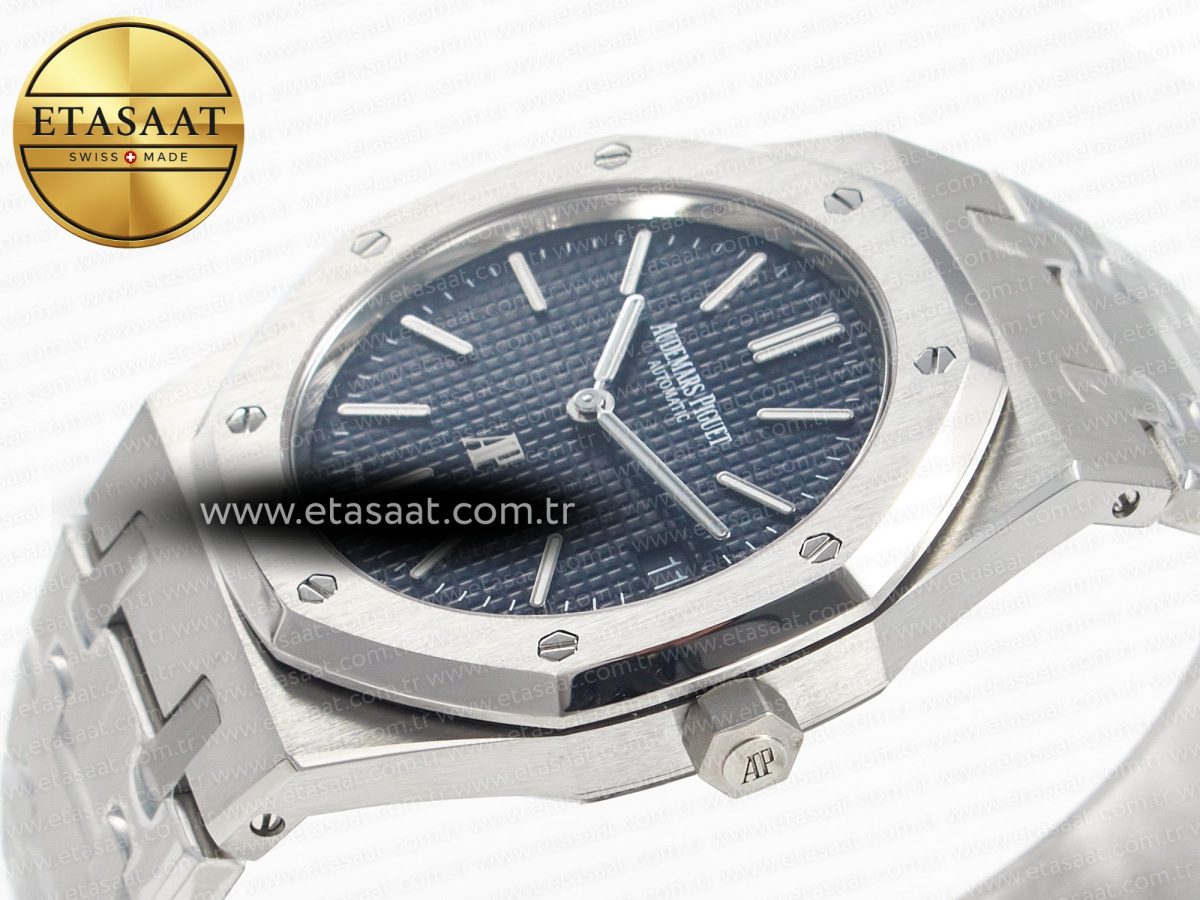 Audemars Piguet Royal Oak 39mm 15202 SS ZF 1:1 Best Edition Blue Textured Dial on SS Bracelet A2121 V2 - Görsel 6