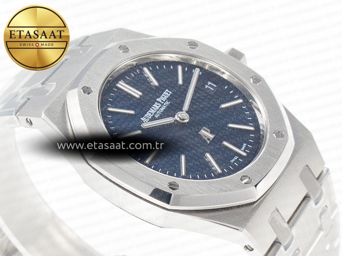Audemars Piguet Royal Oak 39mm 15202 SS ZF 1:1 Best Edition Blue Textured Dial on SS Bracelet A2121 V2 - Görsel 7