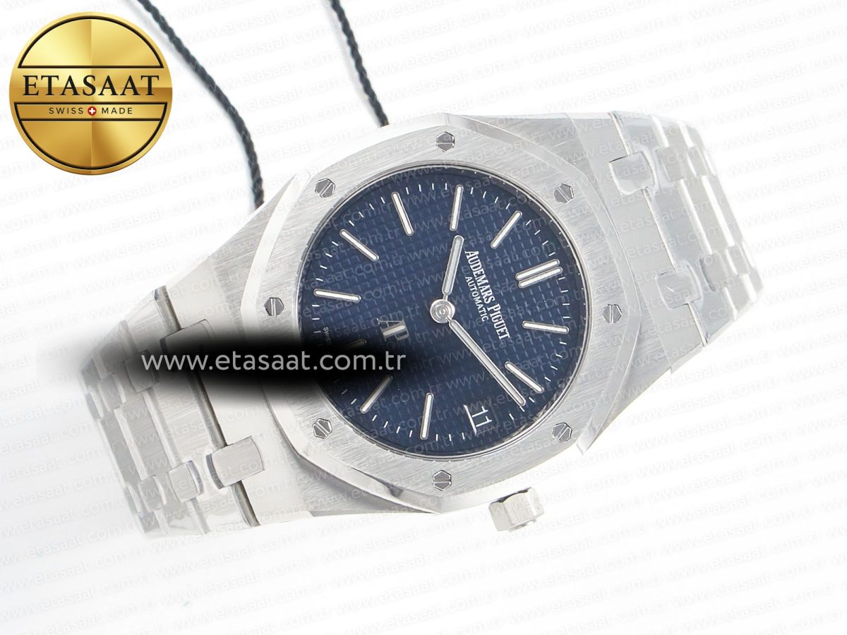 Audemars Piguet Royal Oak 39mm 15202 SS ZF 1:1 Best Edition Blue Textured Dial on SS Bracelet A2121 V2 - Görsel 8