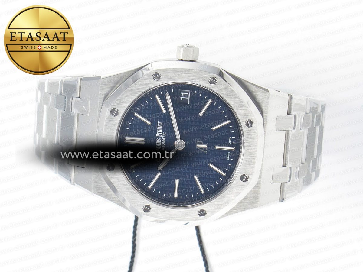 Audemars Piguet Royal Oak 39mm 15202 SS ZF 1:1 Best Edition Blue Textured Dial on SS Bracelet A2121 V2 - Görsel 9