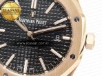 Audemars Piguet Royal Oak 41mm 15400 RG ZF 1:1 Best Edition Black Textured Dial on RG Bracelet V2 SA3120 Super Clone - Görsel 12
