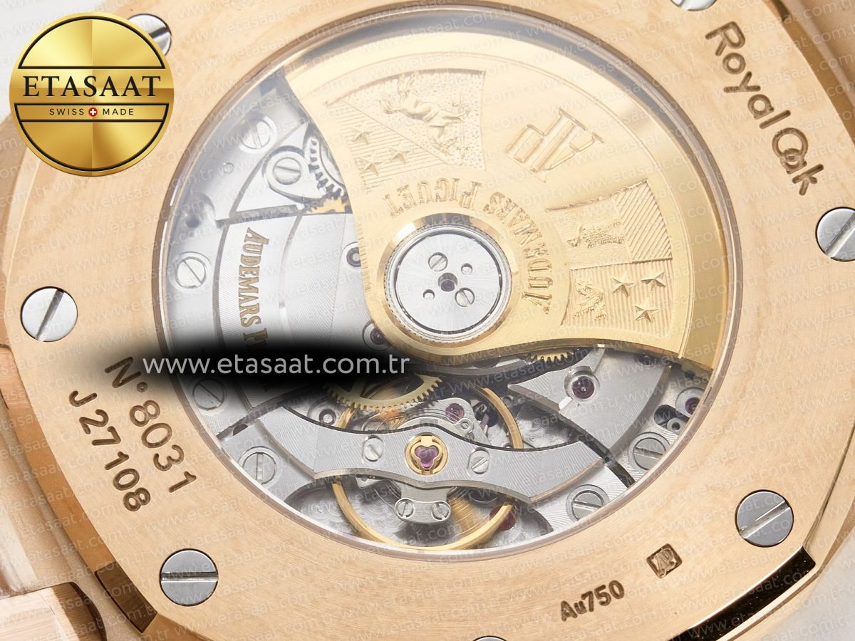 Audemars Piguet Royal Oak 41mm 15400 RG ZF 1:1 Best Edition Black Textured Dial on RG Bracelet V2 SA3120 Super Clone - Görsel 18