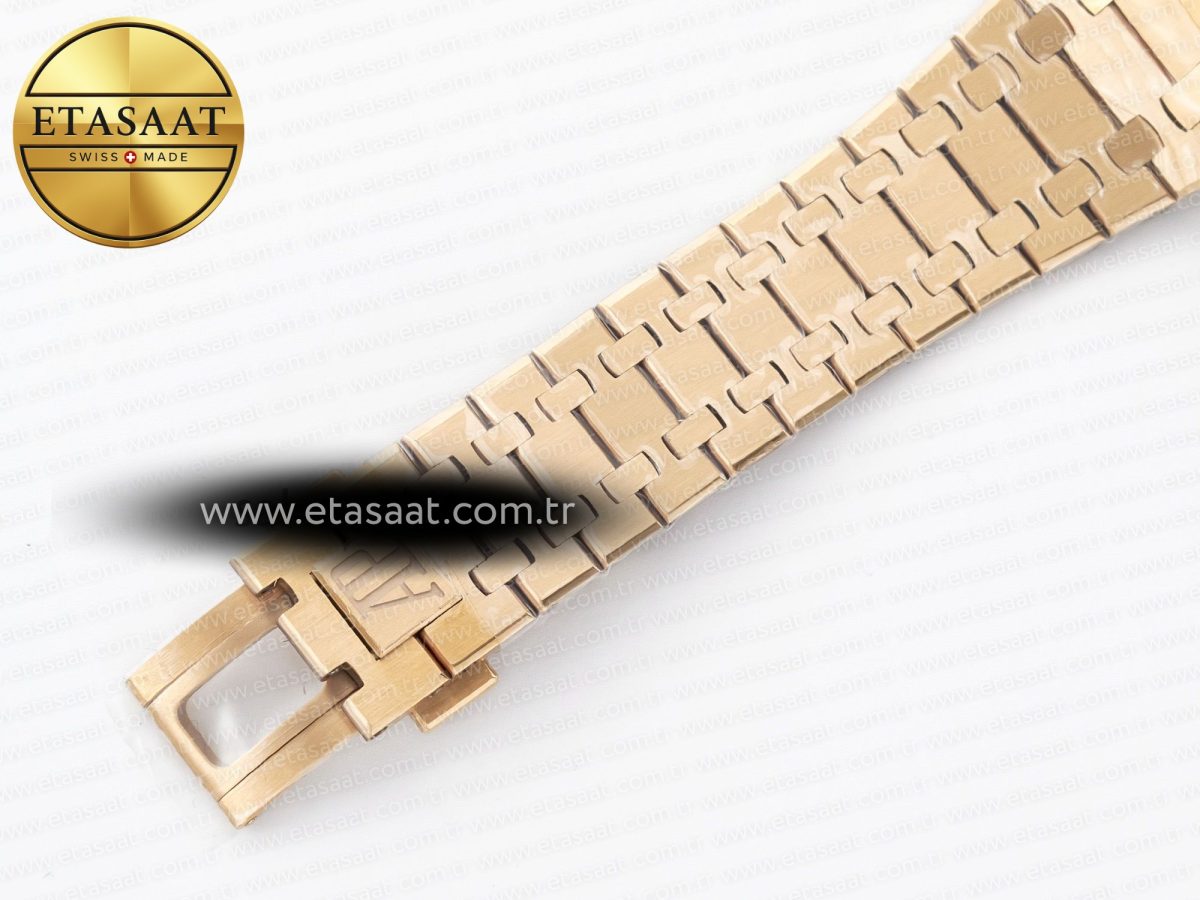 Audemars Piguet Royal Oak 41mm 15400 RG ZF 1:1 Best Edition Black Textured Dial on RG Bracelet V2 SA3120 Super Clone - Görsel 23