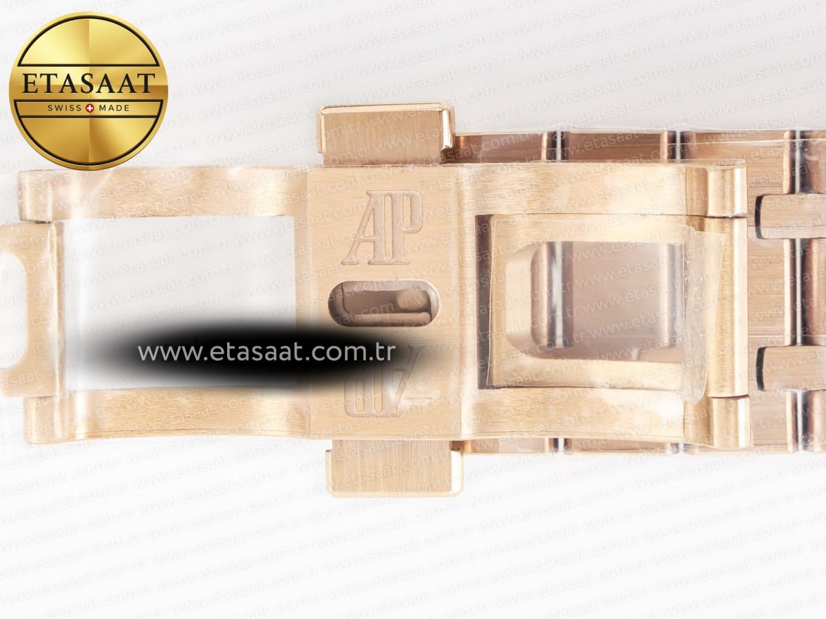 Audemars Piguet Royal Oak 41mm 15400 RG ZF 1:1 Best Edition Black Textured Dial on RG Bracelet V2 SA3120 Super Clone - Görsel 27