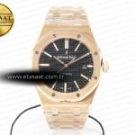 Audemars Piguet Royal Oak 41mm 15400 RG ZF Siyah SA3120 Eta Saat - Görsel 3 - 1:1 Süper Klon Saat