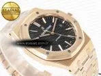 Audemars Piguet Royal Oak 41mm 15400 RG ZF 1:1 Best Edition Black Textured Dial on RG Bracelet V2 SA3120 Super Clone - Görsel 7