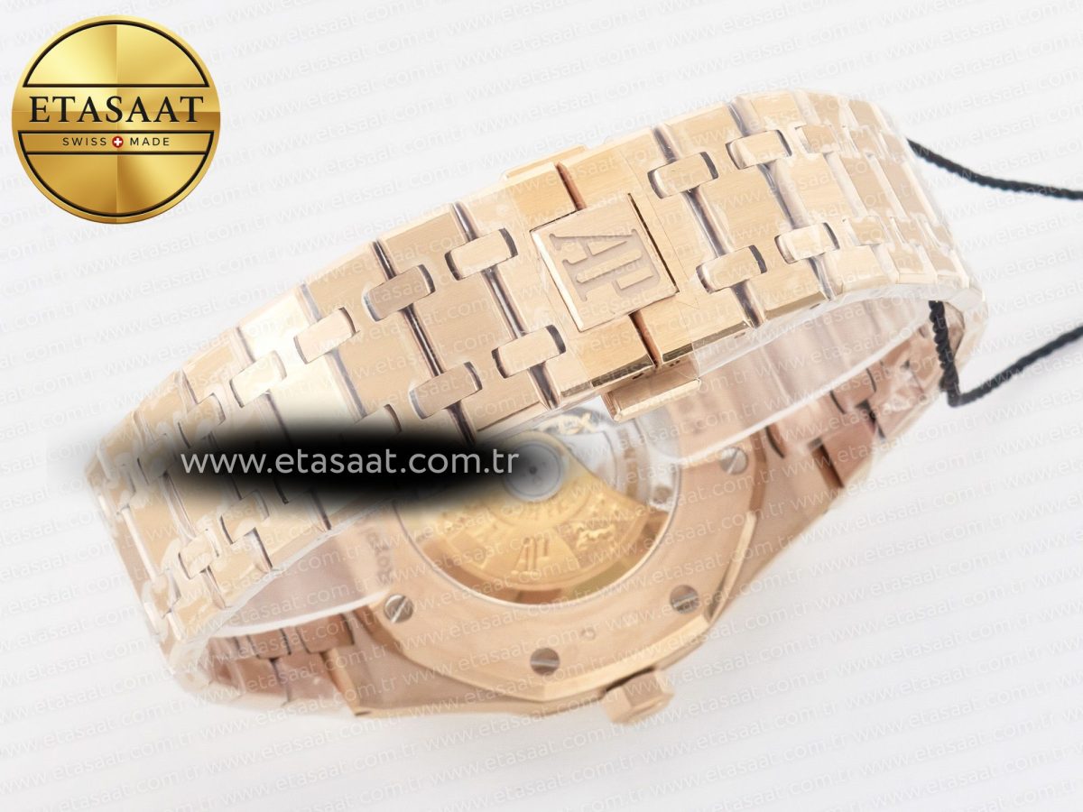 Audemars Piguet Royal Oak 41mm 15400 RG ZF 1:1 Best Edition White Textured Dial on RG Bracelet V2 SA3120 Super Clone - Görsel 16