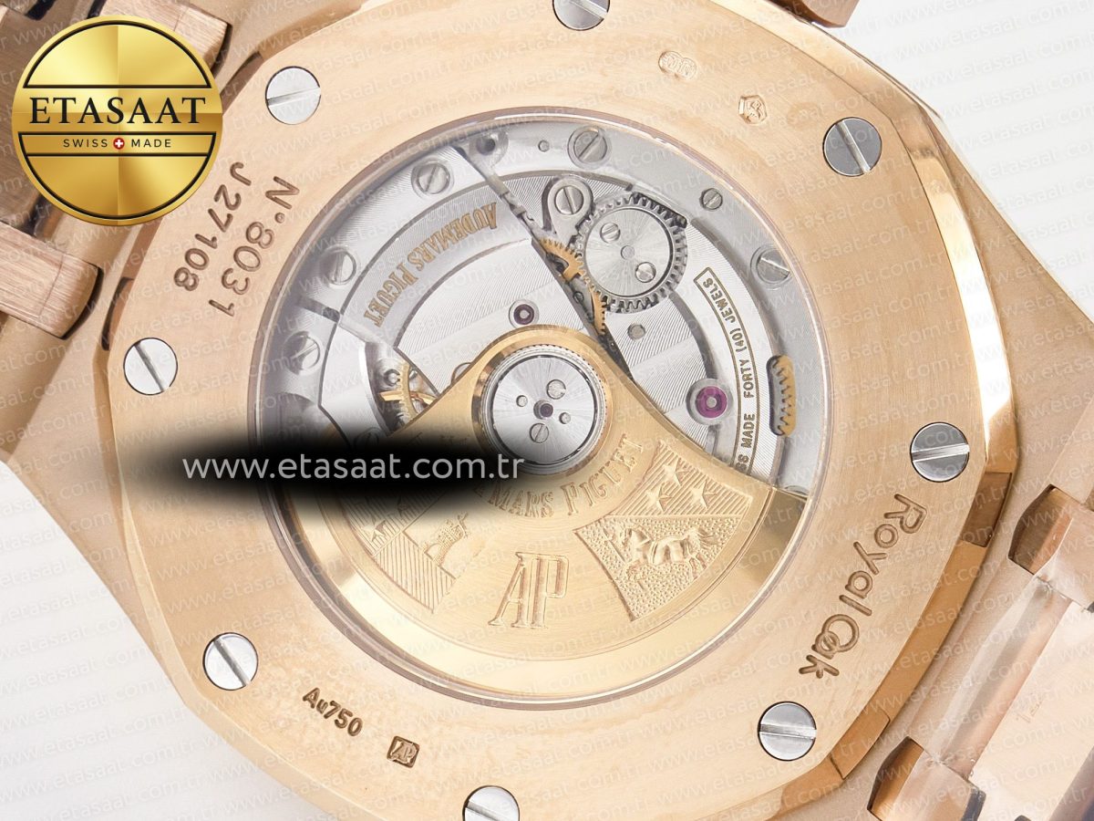 Audemars Piguet Royal Oak 41mm 15400 RG ZF 1:1 Best Edition White Textured Dial on RG Bracelet V2 SA3120 Super Clone - Görsel 21
