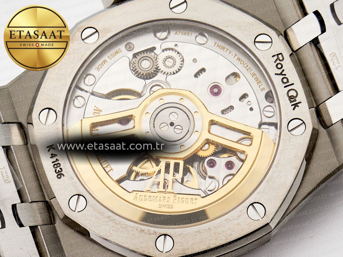 Audemars Piguet Royal Oak 39mm 15202 SS ZF 1:1 Best Edition Blue Textured Dial on SS Bracelet A2121 V2 - Görsel 21