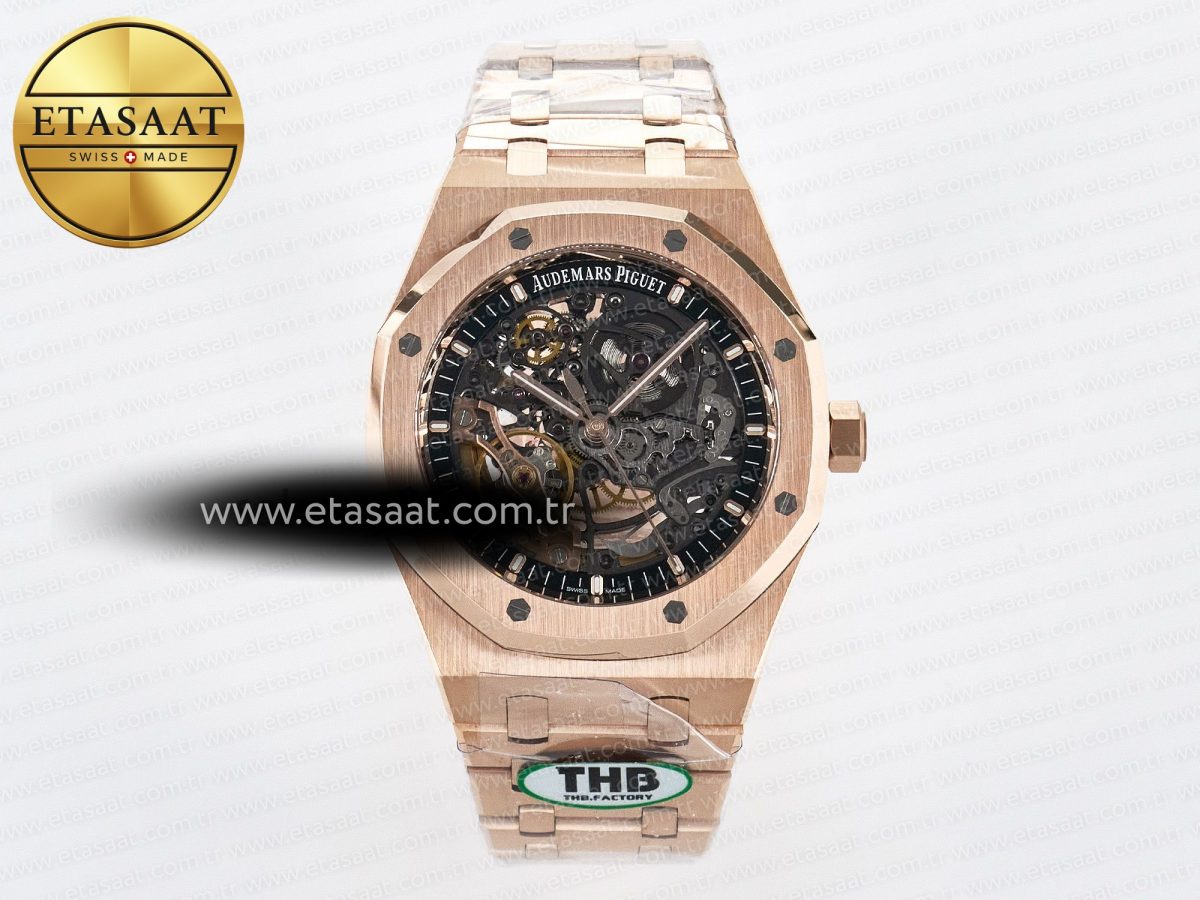 Audemars Piguet Royal Oak 41mm Openworked 15407 RG THBF 1:1 Best Edition on RG Bracelet SA3132 V2 - Görsel 3