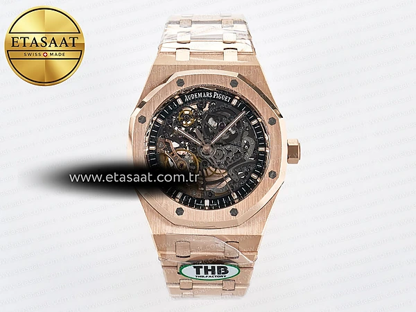 Audemars Piguet Royal Oak 41mm İskelet 15407 RG SA3132 Eta Saat - 1:1 Süper Klon Replika Saat