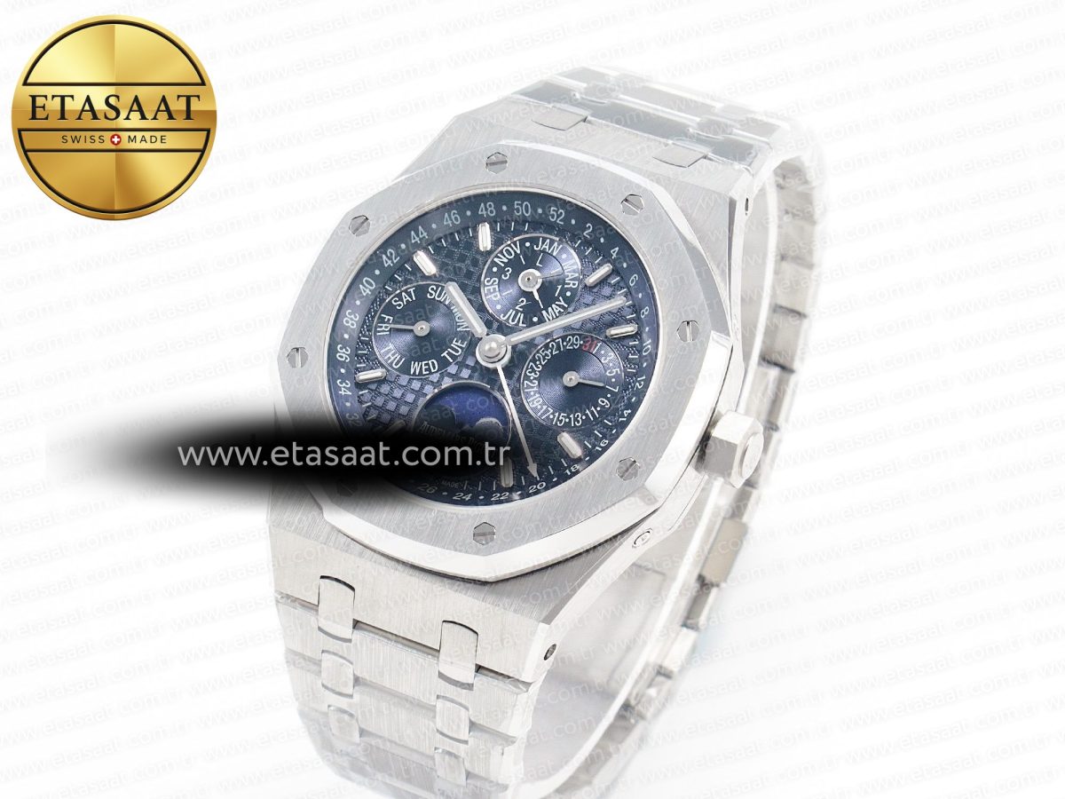 Audemars Piguet Royal Oak 41mm Perpetual Calendar 26574 SS APSF 1:1 Best Edition Blue Dial on SS Bracelet A5134 (CHS) - Görsel 1