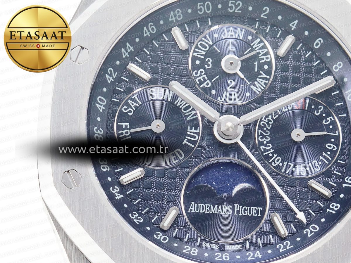 Audemars Piguet Royal Oak 41mm Perpetual Calendar 26574 SS APSF 1:1 Best Edition Blue Dial on SS Bracelet A5134 (CHS) - Görsel 10