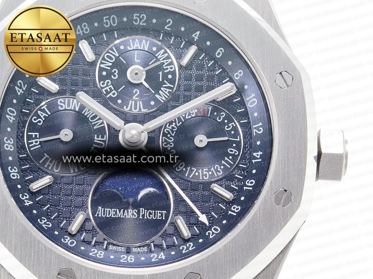 Audemars Piguet Royal Oak 41mm Perpetual Calendar 26574 SS APSF 1:1 Best Edition Blue Dial on SS Bracelet A5134 (CHS) - Görsel 12