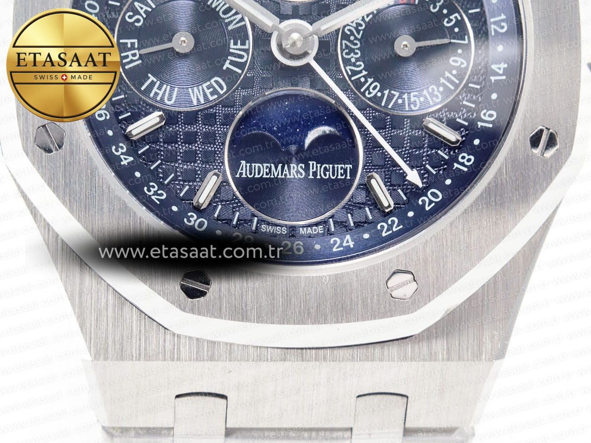 Audemars Piguet Royal Oak 41mm Perpetual Calendar 26574 SS APSF 1:1 Best Edition Blue Dial on SS Bracelet A5134 (CHS) - Görsel 13