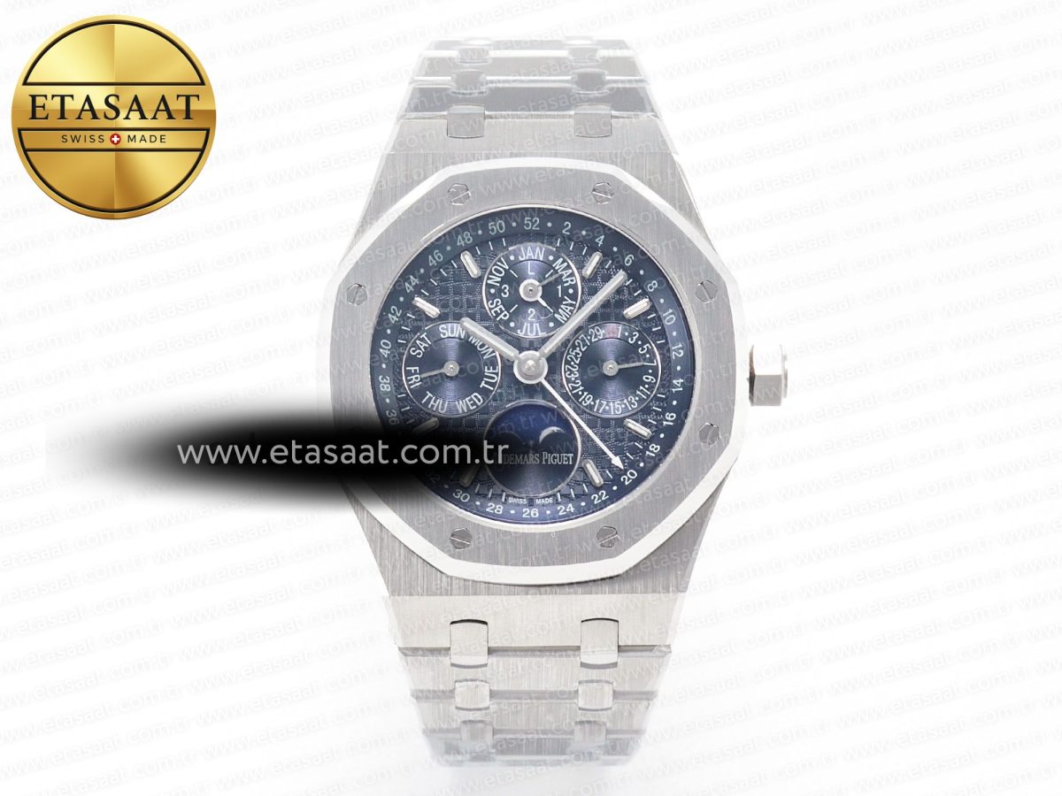 Audemars Piguet Royal Oak 41mm Perpetual Calendar 26574 SS APSF 1:1 Best Edition Blue Dial on SS Bracelet A5134 (CHS) - Görsel 3