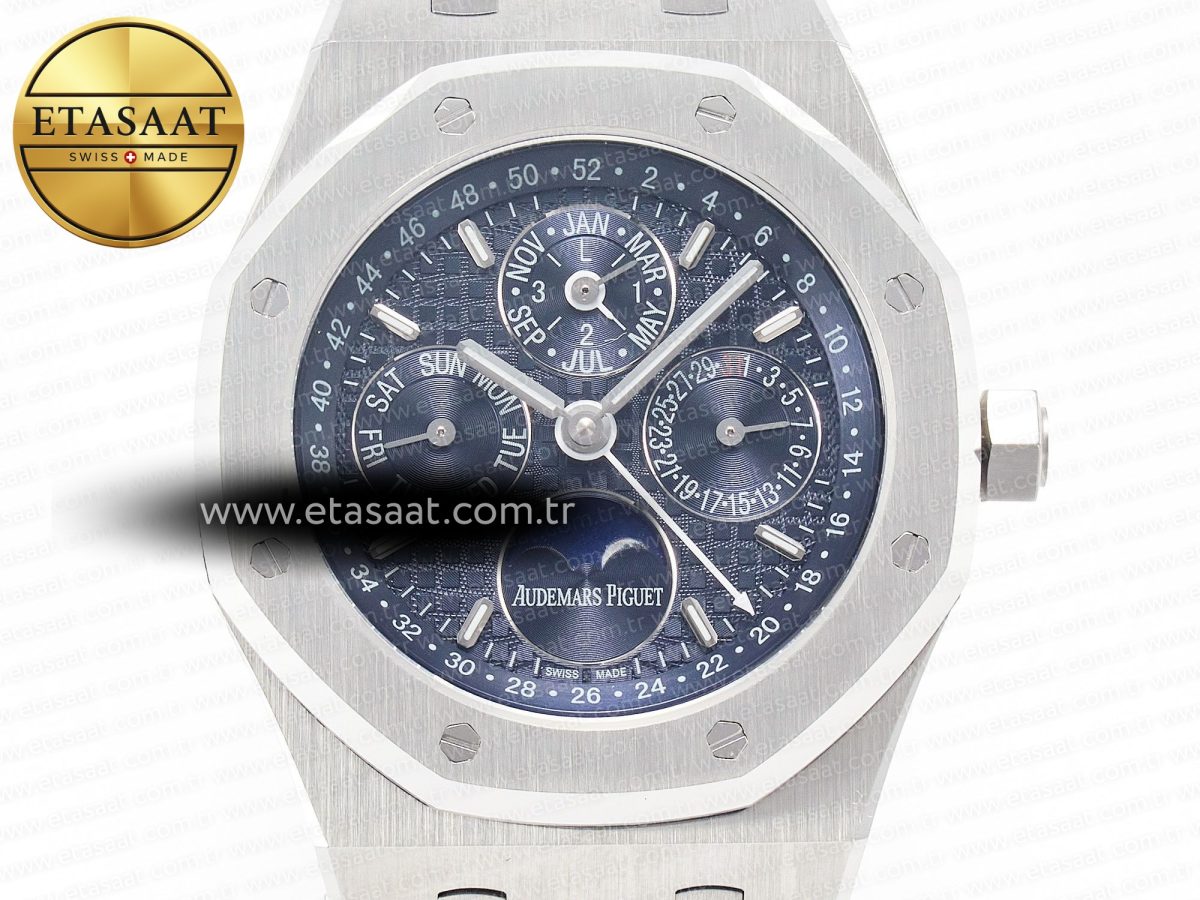 Audemars Piguet Royal Oak 41mm Perpetual Calendar 26574 SS APSF 1:1 Best Edition Blue Dial on SS Bracelet A5134 (CHS) - Görsel 4