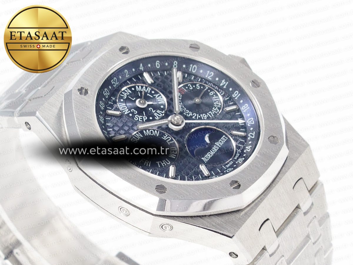 Audemars Piguet Royal Oak 41mm Perpetual Calendar 26574 SS APSF 1:1 Best Edition Blue Dial on SS Bracelet A5134 (CHS) - Görsel 7