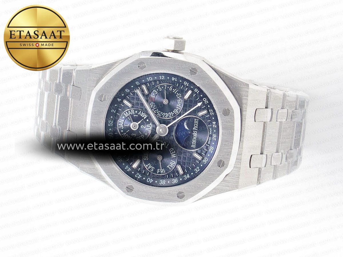 Audemars Piguet Royal Oak 41mm Perpetual Calendar 26574 SS APSF 1:1 Best Edition Blue Dial on SS Bracelet A5134 (CHS) - Görsel 9