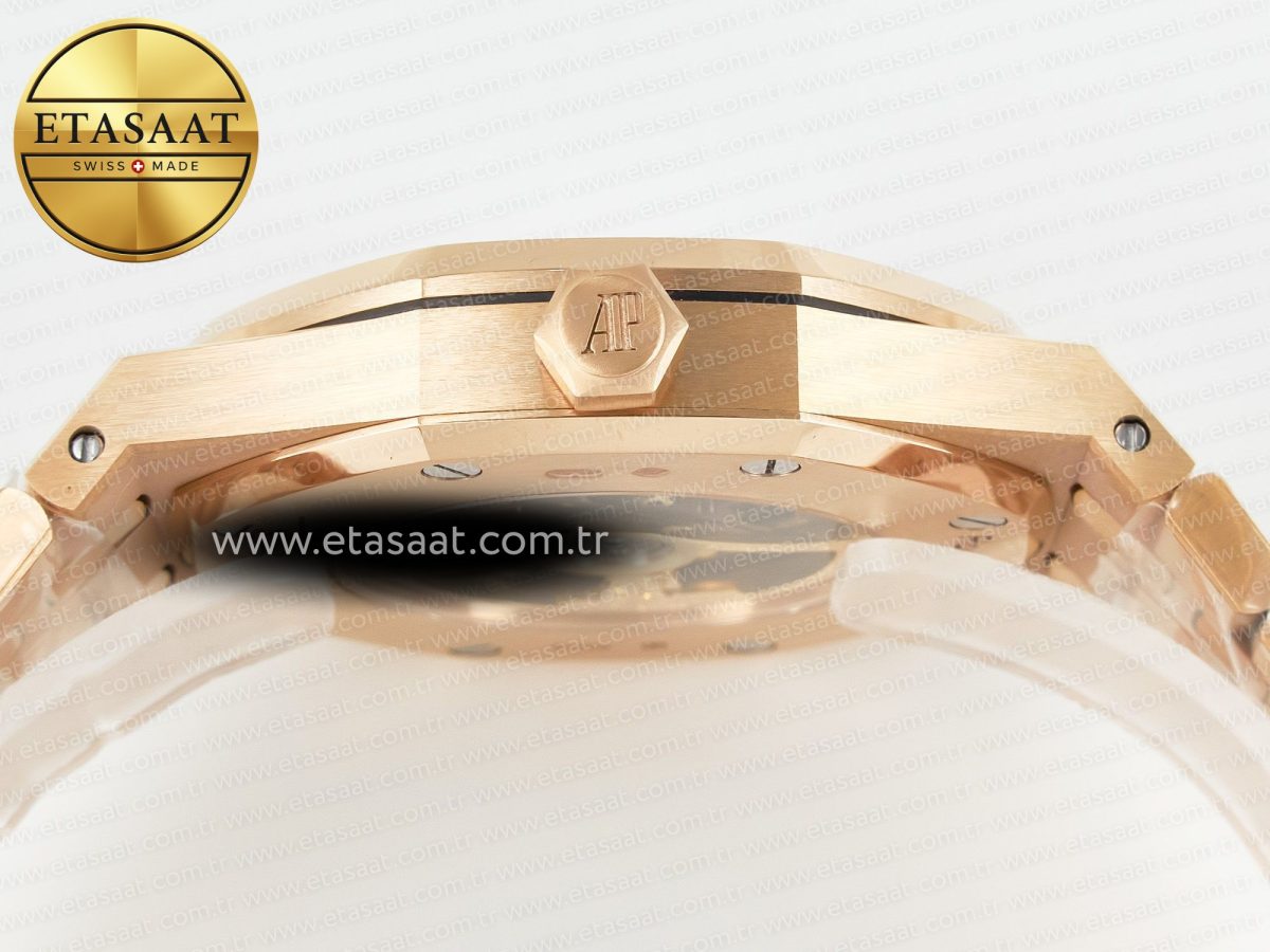 Audemars Piguet Royal Oak 41mm Skeleton 15407 RG ZF 1:1 Best Edition Skeleton Dial on RG Bracelet A3132 - Görsel 14