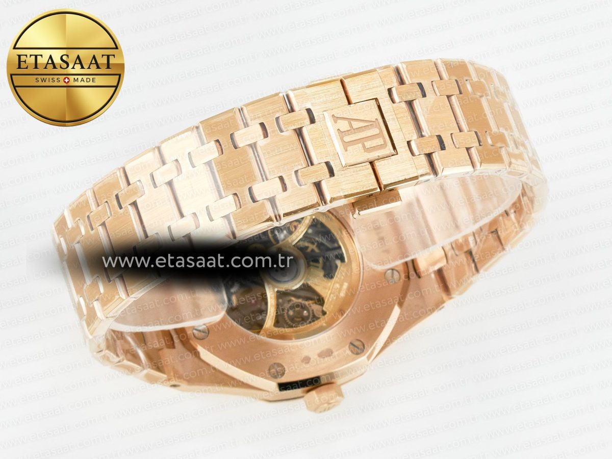 Audemars Piguet Royal Oak 41mm Skeleton 15407 RG ZF 1:1 Best Edition Skeleton Dial on RG Bracelet A3132 - Görsel 15