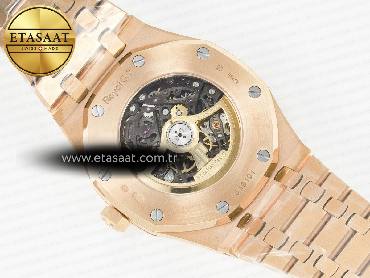 Audemars Piguet Royal Oak 41mm Skeleton 15407 RG ZF 1:1 Best Edition Skeleton Dial on RG Bracelet A3132 - Görsel 16