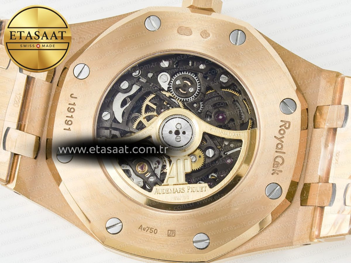 Audemars Piguet Royal Oak 41mm Skeleton 15407 RG ZF 1:1 Best Edition Skeleton Dial on RG Bracelet A3132 - Görsel 17