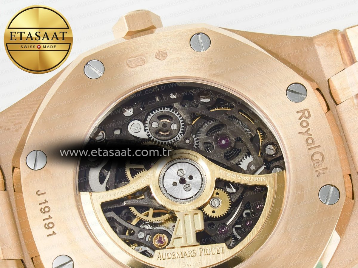 Audemars Piguet Royal Oak 41mm Skeleton 15407 RG ZF 1:1 Best Edition Skeleton Dial on RG Bracelet A3132 - Görsel 18