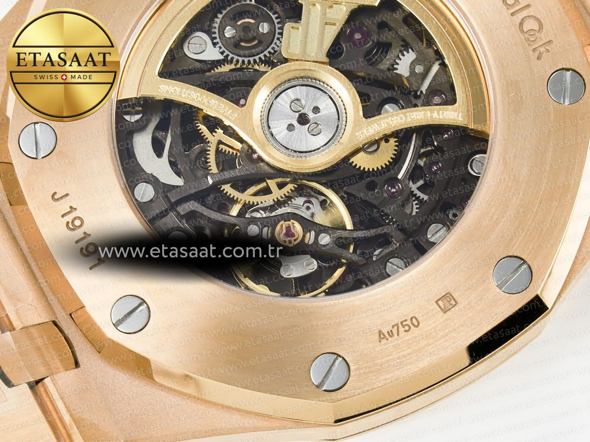 Audemars Piguet Royal Oak 41mm Skeleton 15407 RG ZF 1:1 Best Edition Skeleton Dial on RG Bracelet A3132 - Görsel 19