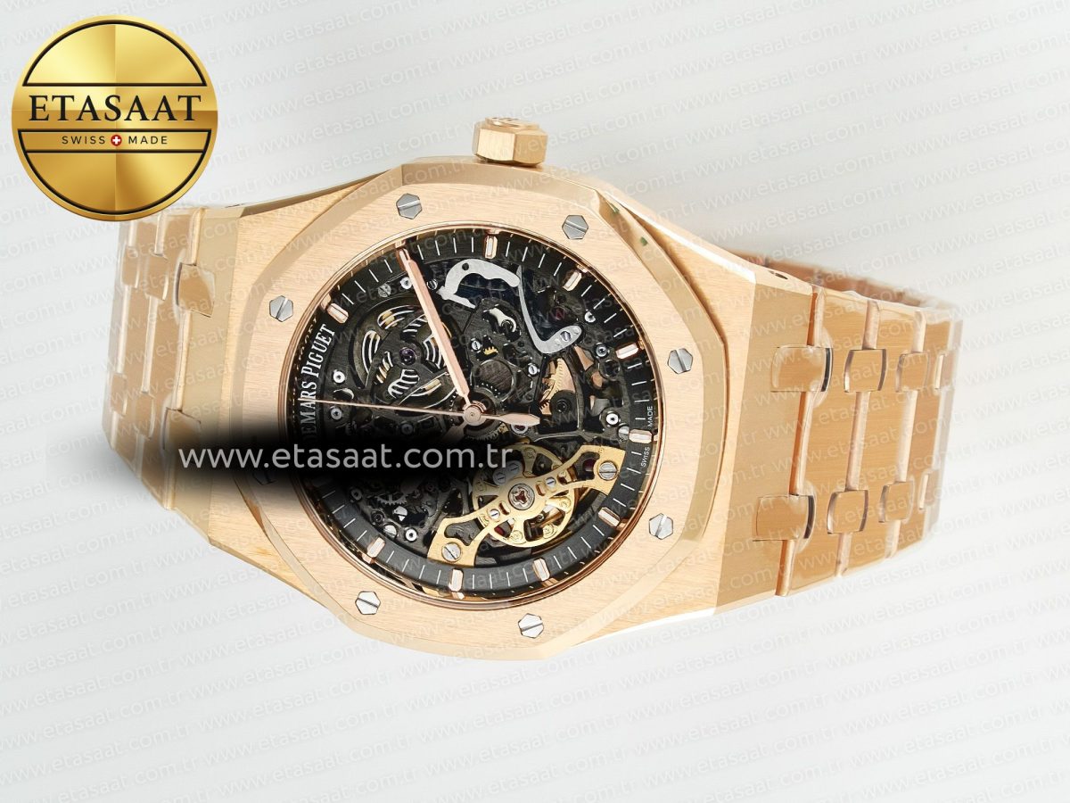 Audemars Piguet Royal Oak 41mm Skeleton 15407 RG ZF 1:1 Best Edition Skeleton Dial on RG Bracelet A3132 - Görsel 9