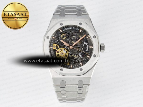 Audemars Piguet Royal Oak 41mm İskelet 15407 ZF A3132 Eta Saat - 1:1 Süper Klon Replika Saat