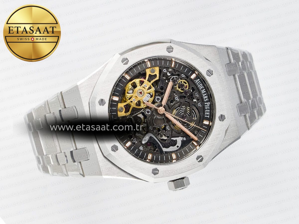 Audemars Piguet Royal Oak 41mm Skeleton 15407 SS ZF 1:1 Best Edition Skeleton Dial on SS Bracelet A3132 - Görsel 8
