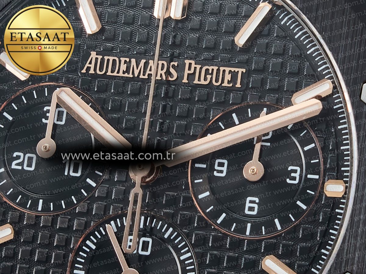 Audemars Piguet Royal Oak Chrono 26240 Black Ceramic APSF 1:1 Best Edition on Ceramic Bracelet SA4401 Super Clone - Görsel 10