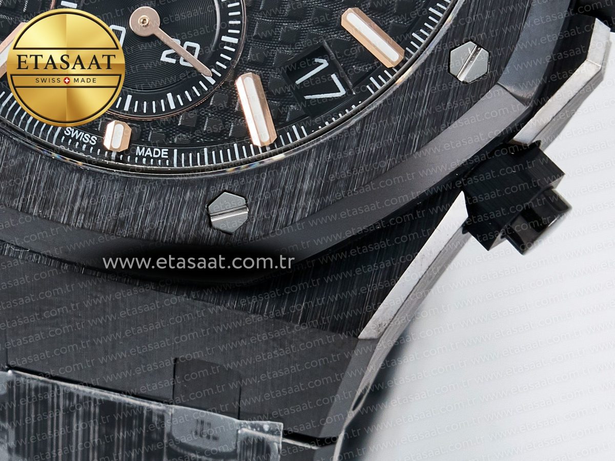 Audemars Piguet Royal Oak Chrono 26240 Black Ceramic APSF 1:1 Best Edition on Ceramic Bracelet SA4401 Super Clone - Görsel 14