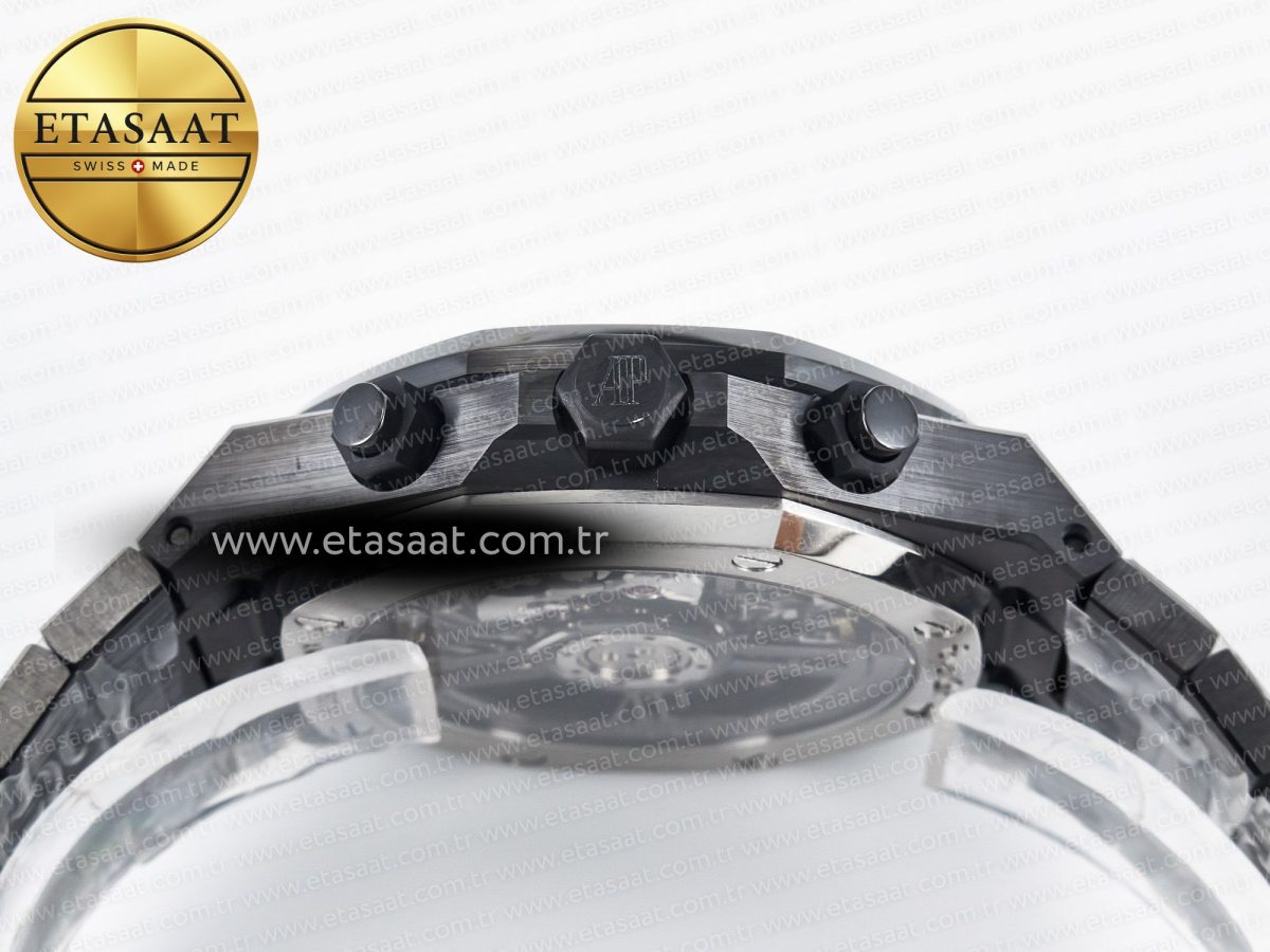 Audemars Piguet Royal Oak Chrono 26240 Black Ceramic APSF 1:1 Best Edition on Ceramic Bracelet SA4401 Super Clone - Görsel 16