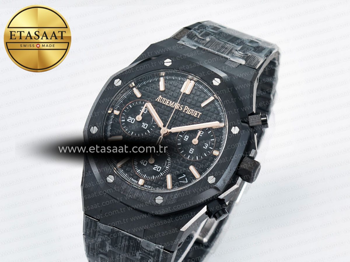 Audemars Piguet Royal Oak Chrono 26240 Black Ceramic APSF 1:1 Best Edition on Ceramic Bracelet SA4401 Super Clone - Görsel 2