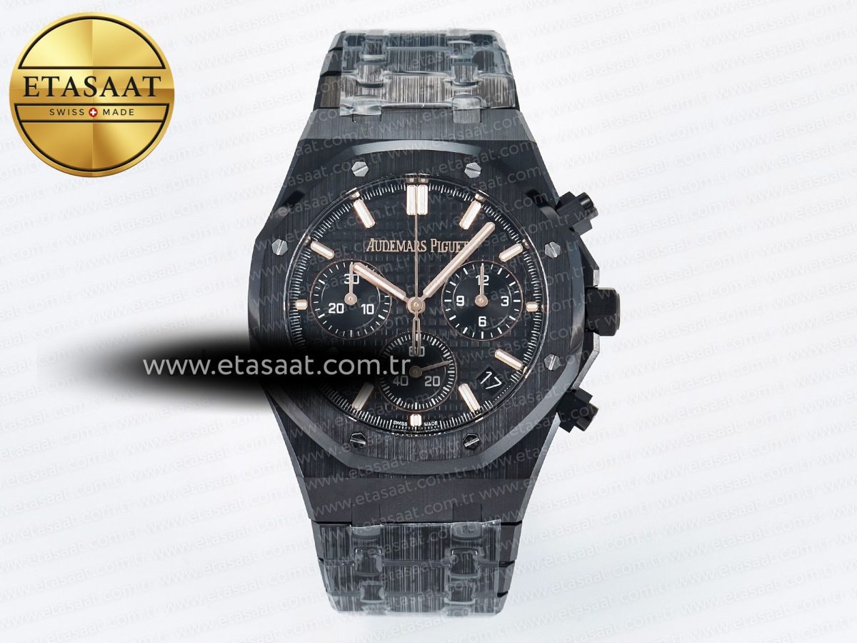 Audemars Piguet Royal Oak Chrono 26240 Black Ceramic APSF 1:1 Best Edition on Ceramic Bracelet SA4401 Super Clone - Görsel 3