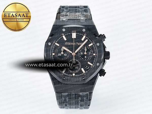 Audemars Piguet Royal Oak Krono 26240 Siyah Seramik SA4401 Eta Saat - 1:1 Süper Klon Replika Saat