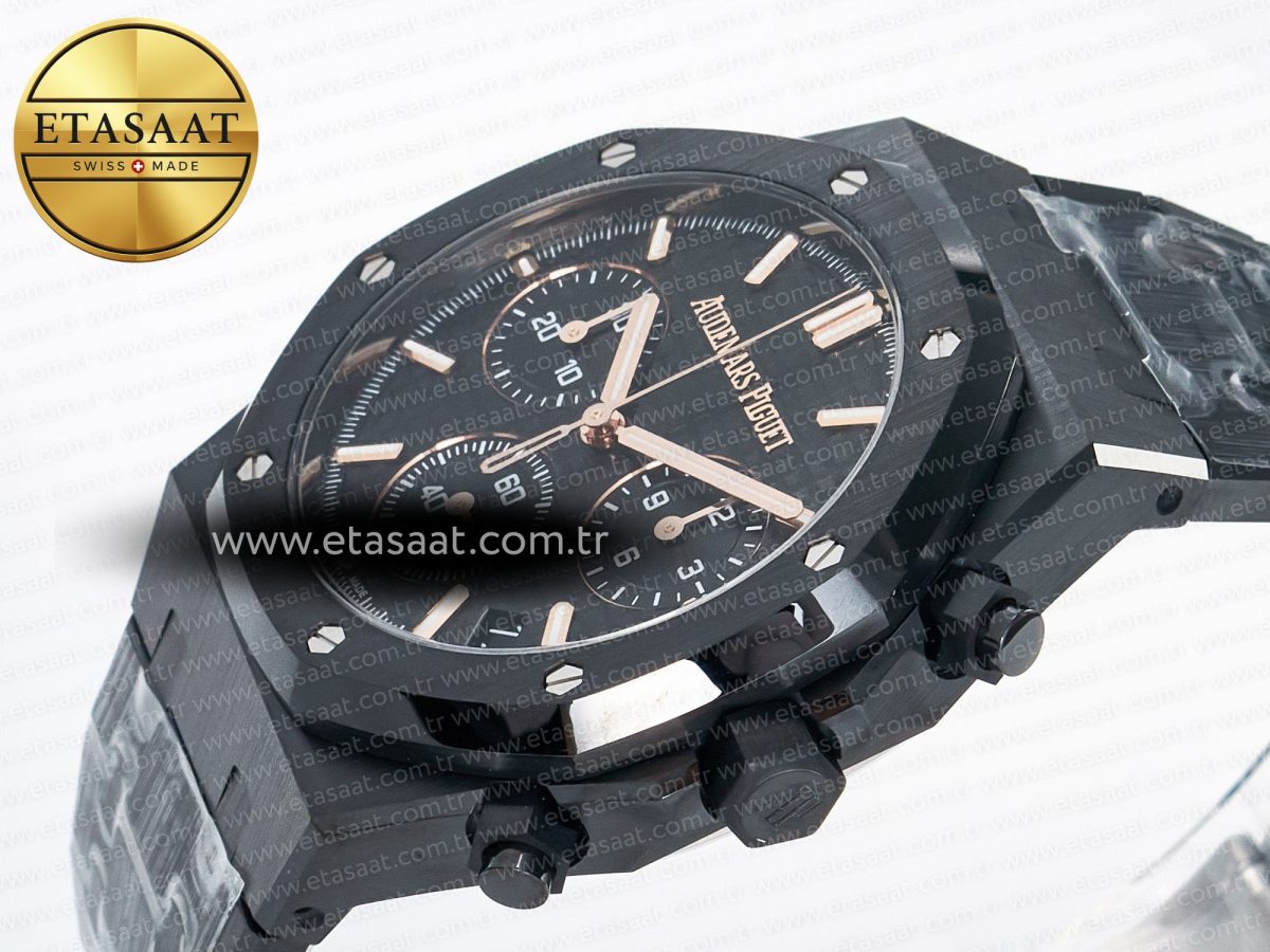 Audemars Piguet Royal Oak Chrono 26240 Black Ceramic APSF 1:1 Best Edition on Ceramic Bracelet SA4401 Super Clone - Görsel 6