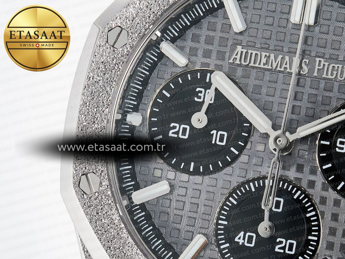Audemars Piguet Royal Oak Chrono 26240 Frosted SS APSF 1:1 Best Edition Gray Dial on Bracelet SA4401 Super Clone - Görsel 13