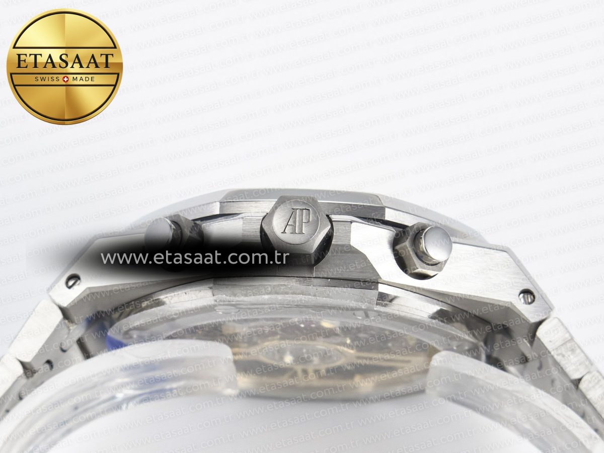 Audemars Piguet Royal Oak Chrono 26240 Frosted SS APSF 1:1 Best Edition Gray Dial on Bracelet SA4401 Super Clone - Görsel 16