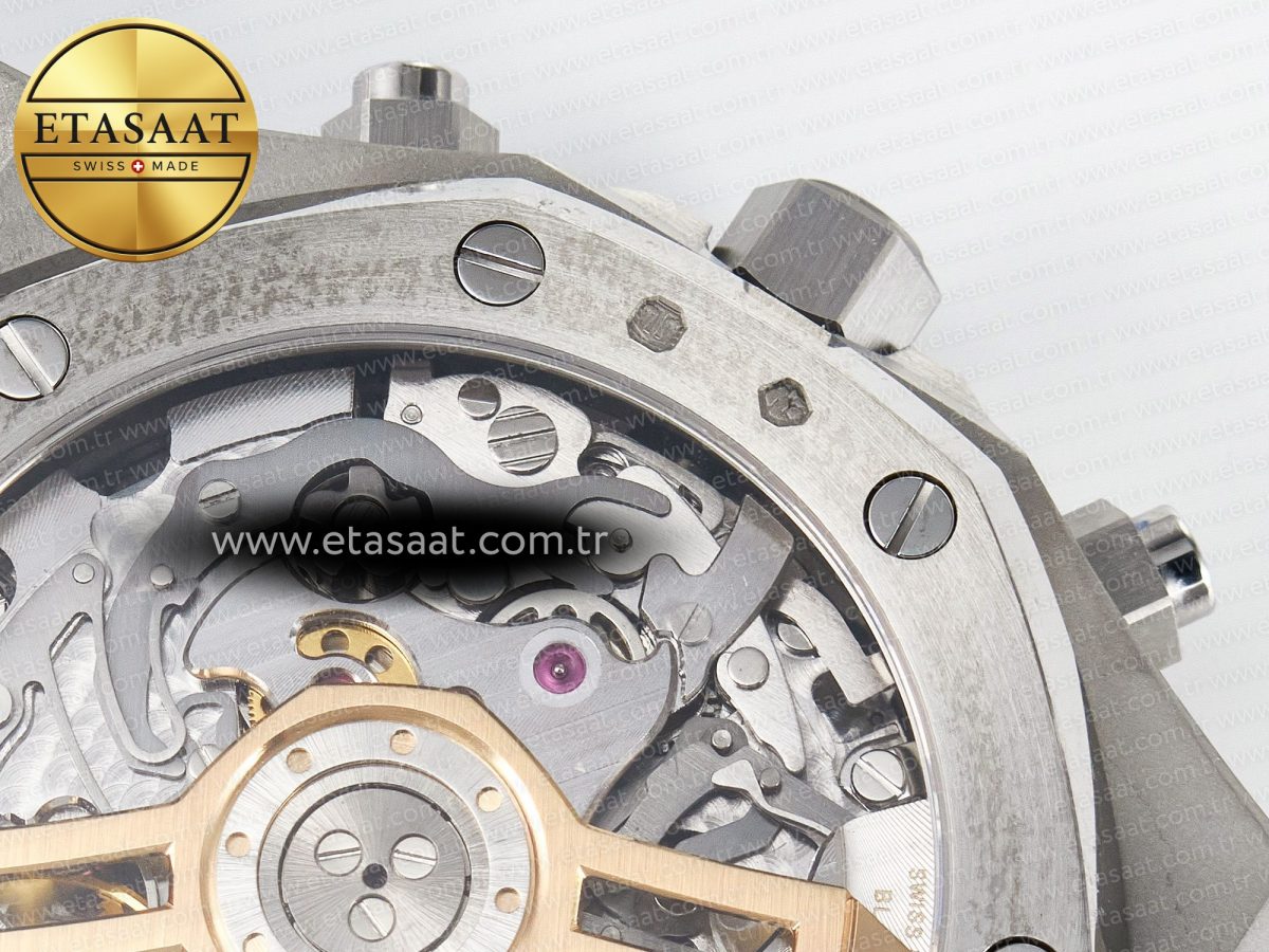 Audemars Piguet Royal Oak Chrono 26240 Frosted SS APSF 1:1 Best Edition Gray Dial on Bracelet SA4401 Super Clone - Görsel 21