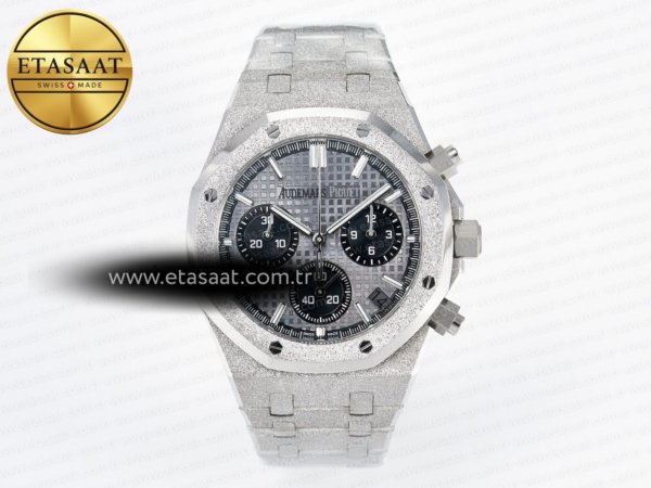 Audemars Piguet Royal Oak Kronograf 26240 Buzlu APSF SA4401 Eta Saat - 1:1 Süper Klon Replika Saat