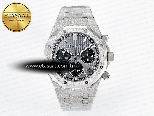 Audemars Piguet Royal Oak Kronograf 26240 Buzlu APSF SA4401 Eta Saat - 1:1 Süper Klon Replika Saat