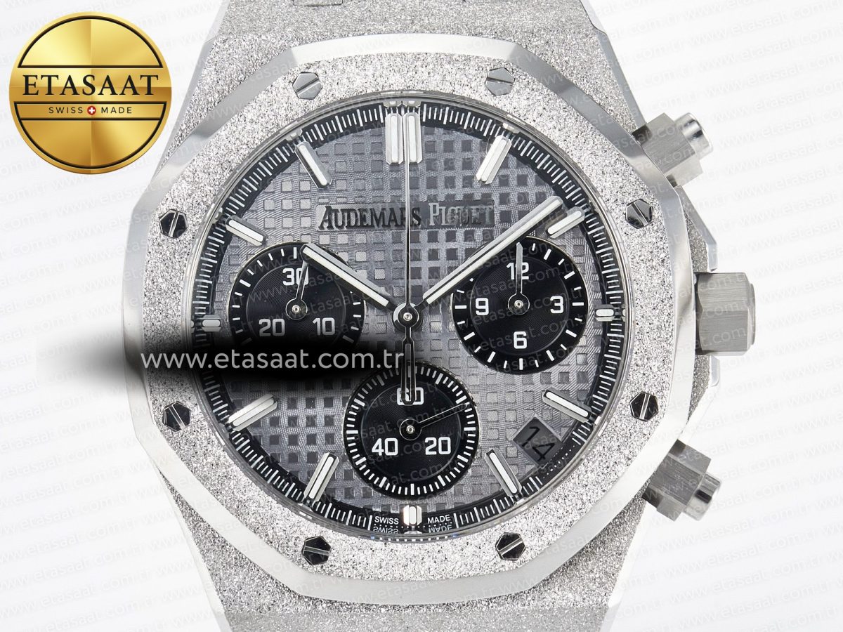 Audemars Piguet Royal Oak Chrono 26240 Frosted SS APSF 1:1 Best Edition Gray Dial on Bracelet SA4401 Super Clone - Görsel 4