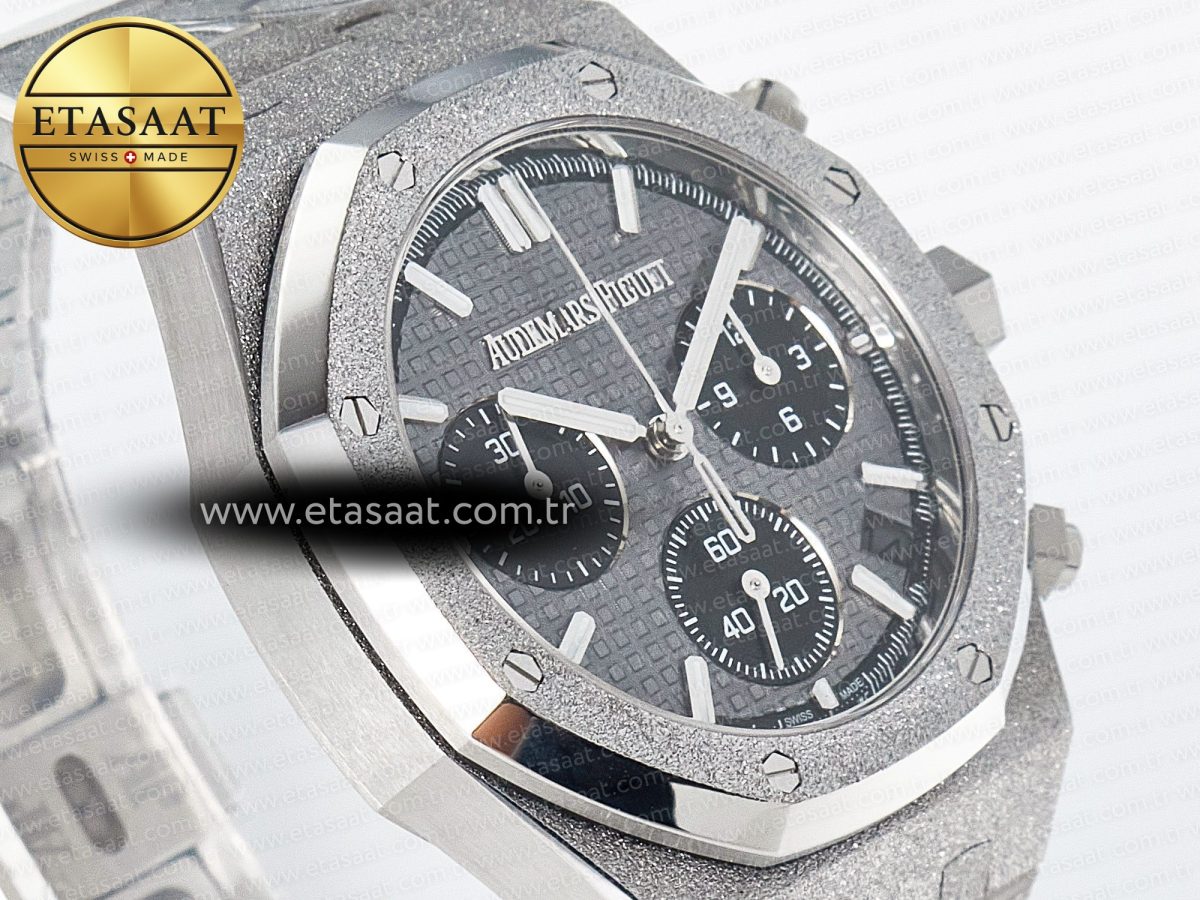 Audemars Piguet Royal Oak Chrono 26240 Frosted SS APSF 1:1 Best Edition Gray Dial on Bracelet SA4401 Super Clone - Görsel 5